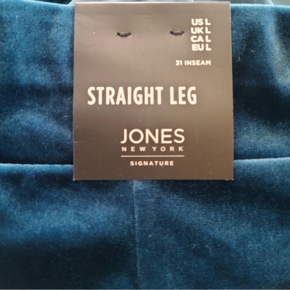 Jones New York Malachite Turquoise Velour Knit Pant Set Size Large - Picture 4 of 4